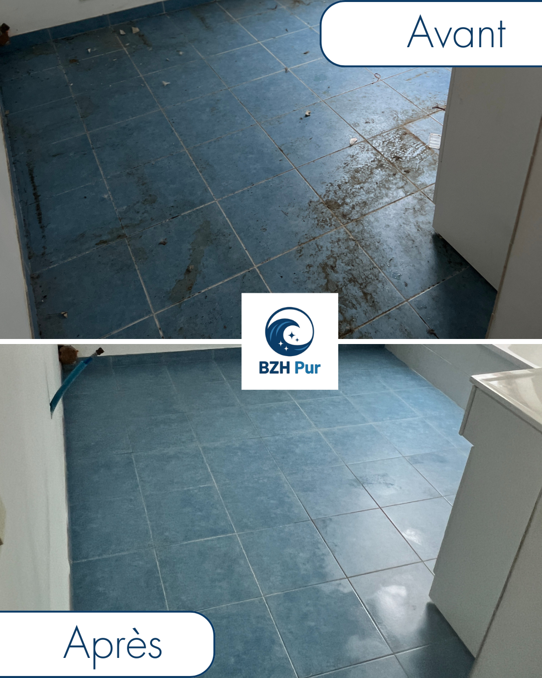 avant et après d'une salle de bain debarras et nettoyage finistere bzh pur