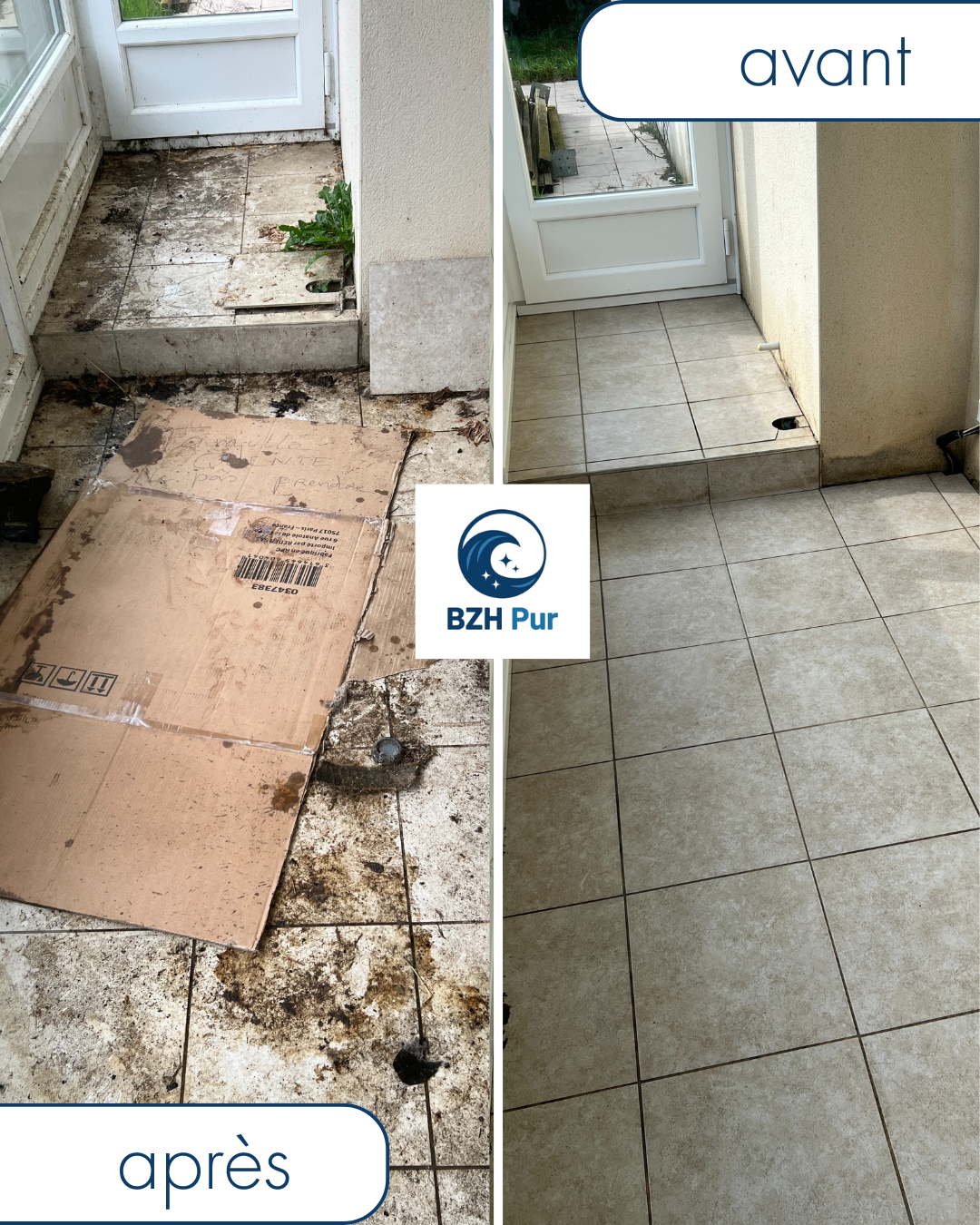 Avant après d'un nettoyage extrême dans le cadre d'un debarras et nettoyage quimper